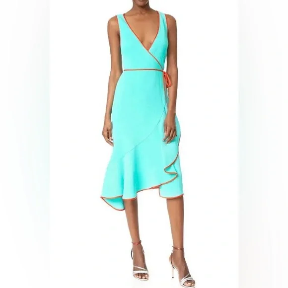 Diane Von Furstenberg | Dresses | Nwot Dvf Asymmetrical Wrap Midi Dress In  Turquoise